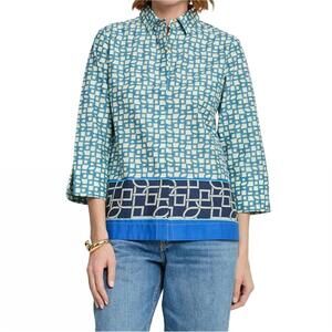 NEW HINSON WU xena top in blue combo